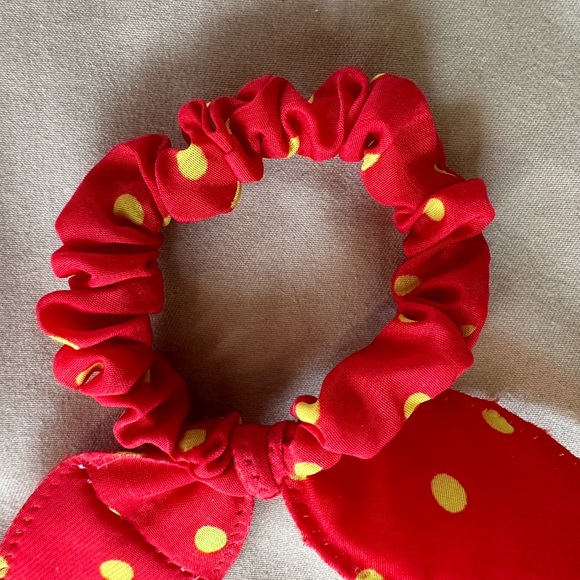Red and yellow polka dot hair tie! New! - Picture 3 of 5